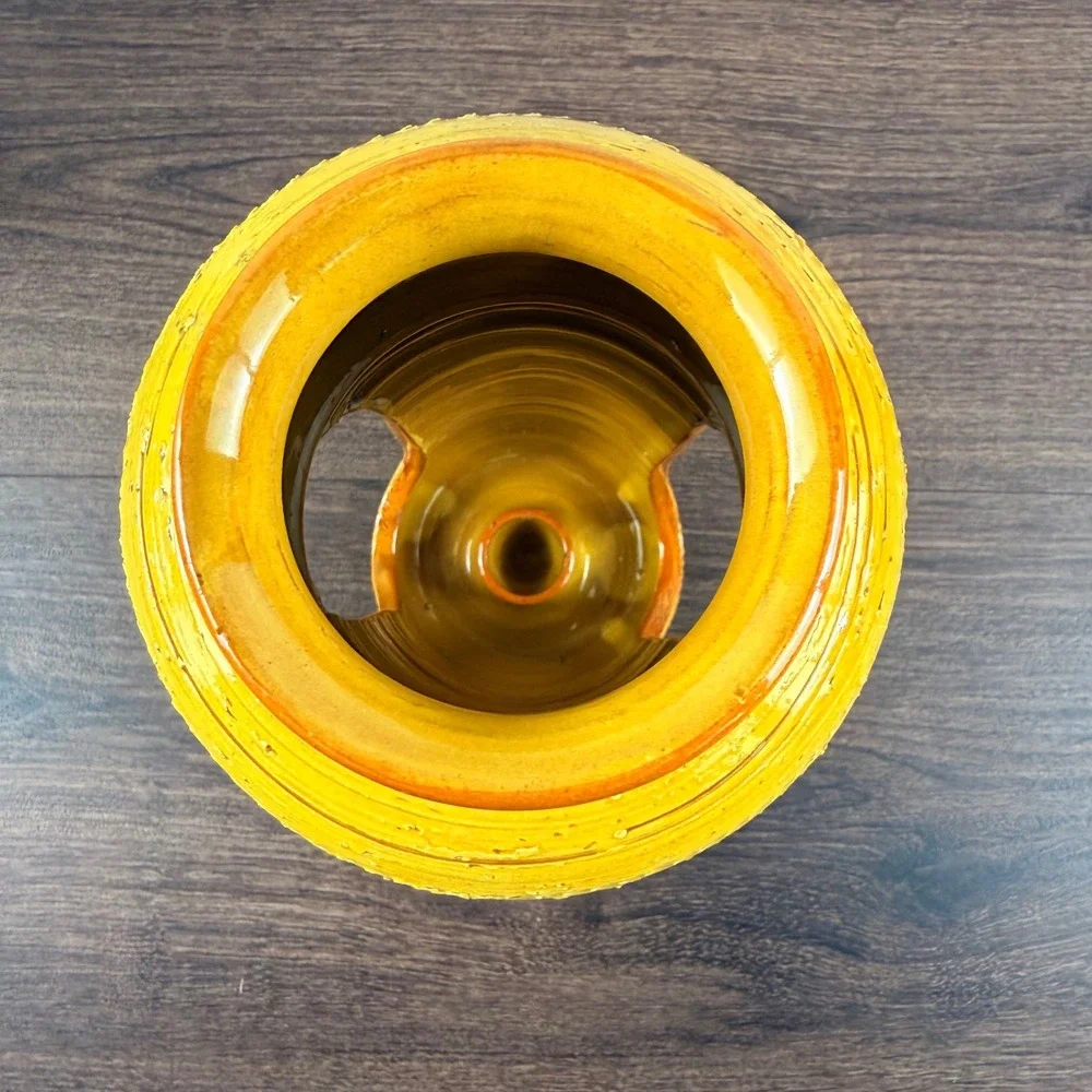 Bitossi Liberty Candle Holder Yellow Italian Pottery Rosenthal Netter
